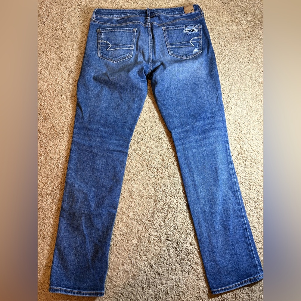American Eagle Outfitters Slouchy‎ Skinny Distressed Blue Skinny Jeans - Picture 8 of 8